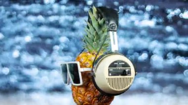 Güneş gözlüğü ve suya karşı kulaklık ananas