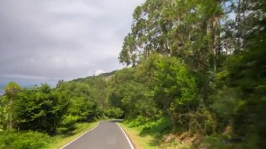 Galica, İspanya'da yol ve peyzaj Pov atış