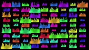 Siyah arka planda renkli müzikal grafik dengeleyiciler