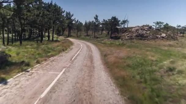 Pov Prise Vue Piste Paysage Hors Route Galica Espagne — Video
