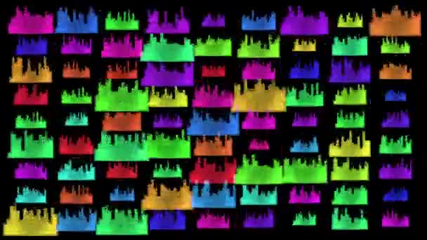 黒の背景に着色された音楽グラフィックイコライザー — ストック動画