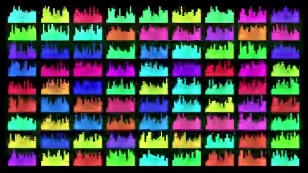 Equalizadores Gráficos Musicais Coloridos Sobre Fundo Preto — Vídeo de Stock