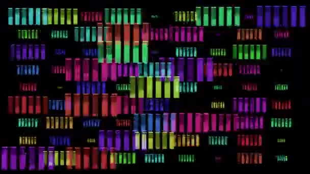 Spostamento Equalizzatori Musicali Sfondo Nero — Video Stock