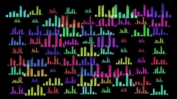 Equalizadores Gráficos Musicais Coloridos Sobre Fundo Preto — Vídeo de Stock