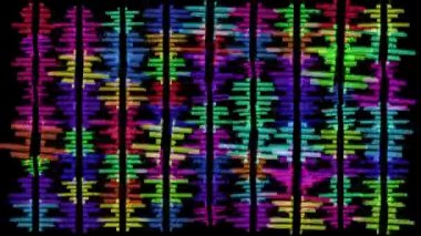 Siyah arka planda renkli müzikal grafik dengeleyiciler