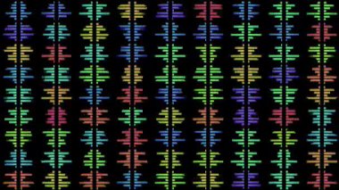 Siyah arka planda renkli müzikal grafik dengeleyiciler