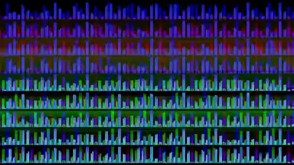 Equilibratori Grafici Musicali Sfondo Scuro — Video Stock