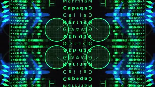 Filmati Astratti Dello Schermo Radar Elettronico Con Effetto Specchiato — Video Stock