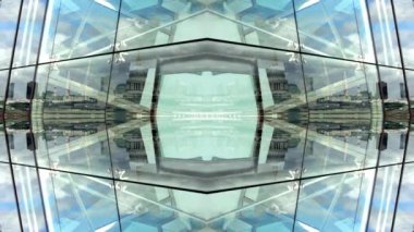 Aynalı etkisi ile Londra, İngiltere'de cam duvarda St Pauls Katedrali yansıması Soyut görüntüleri