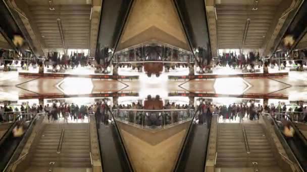 Timelapse Bilder Roms Centralstation Termini Med Publiken Vandrande Turister Med — Stockvideo