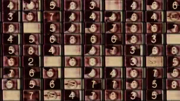 Zahlensequenzmuster Aus Film Universal Countdown — Stockvideo