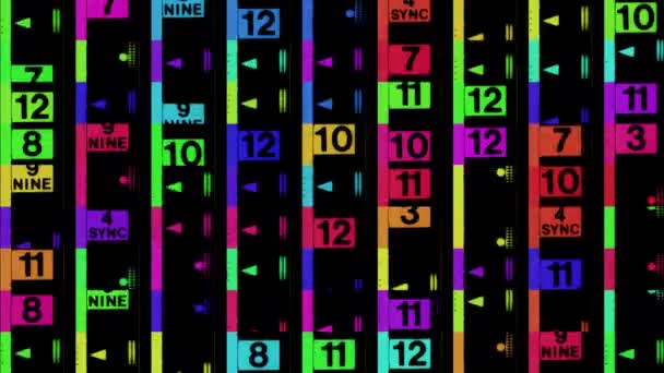 Grid Pattern Film Countdown Numbers — Stock Video