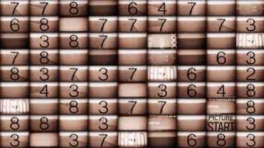 Film geri sayım ve sayılar desenli Izgara