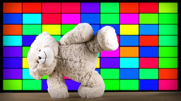 cute teddy bear at a disco