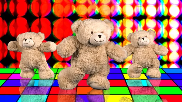 cute teddy bear at a disco