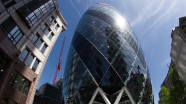 Gherkin binasının, Londra, İngiltere ve İngiltere 'deki son görüntüleri.