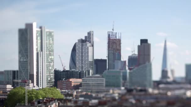 Tilt shift footage of skyscrapers, Londres, Inglaterra, Reino Unido — Vídeo de Stock