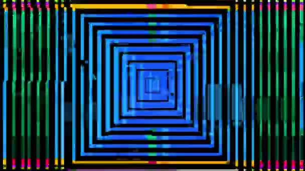 Zwarte vierkanten bewegend op abstracte achtergrond — Stockvideo