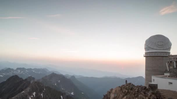 Timelapse video Obserwatorium Pic du Midi, Pireneje, Francja — Wideo stockowe