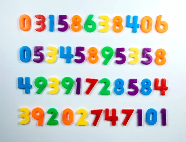 Magnetic numbers on white background — Stock Photo, Image