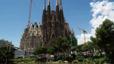 Sagrada Familia 'nın Barcelona, İspanya' da yapım aşamasındaki zaman dilimi videosu
