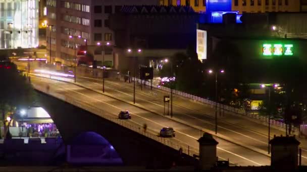 Rekaman waktu dari London Southbank di malam hari, Inggris, Inggris — Stok Video