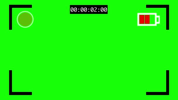 ビデオレコーダー録画の緑の画面 — ストック動画