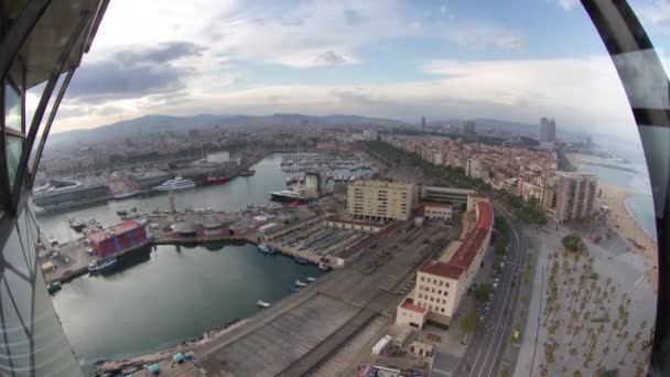 Zeitraffer von barcelona aus luftiger Höhe — Stockvideo