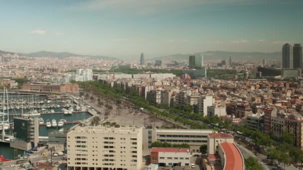 Timelapse de Barceloneta em Barcelona, Espanha — Vídeo de Stock