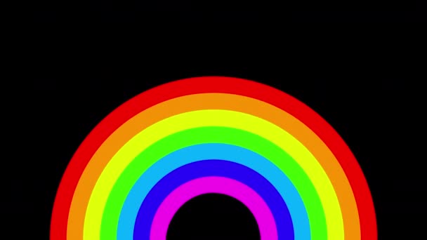 Video del arco iris pulsando sobre fondo negro — Vídeos de Stock