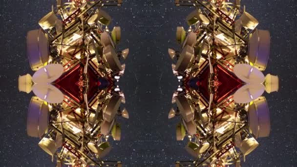 Imagini cu stele pe cerul nopţii deasupra turnului radio — Videoclip de stoc