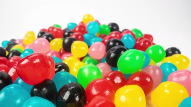 Macro volar-a través de imágenes de dulces de gelatina — Vídeo de stock