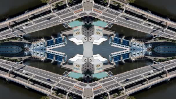 Images en miroir temporel de la circulation sur l'autoroute, Tokyo, Japon — Video