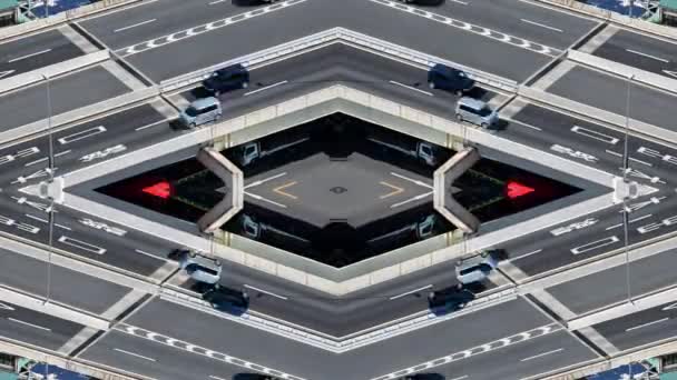 Time-lapse spegelbilder av trafiken på motorvägen, Tokyo, Japan — Stockvideo