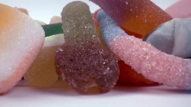 Macro fermer les images de bonbons à la gelée — Video