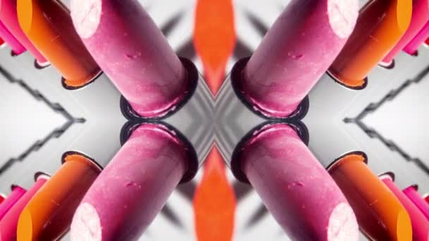 Close up panning vídeo de batons em estúdio — Vídeo de Stock