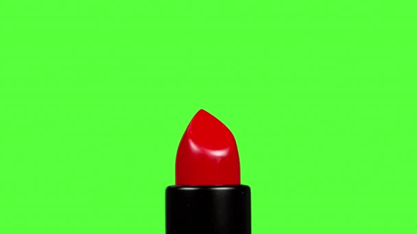 Close-up video van rode lippenstift stijgende — Stockvideo