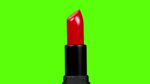Närbild video av röda läppstift roterande i studio — Stockvideo