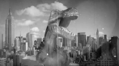 New York 'taki Dinozor' un siyah beyaz görüntüleri