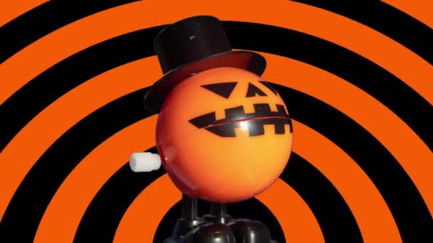 Pumpkin Halloween toy with optical background — Stock Video