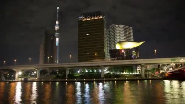 Images de l'intervalle de temps de Tokyo la nuit — Video