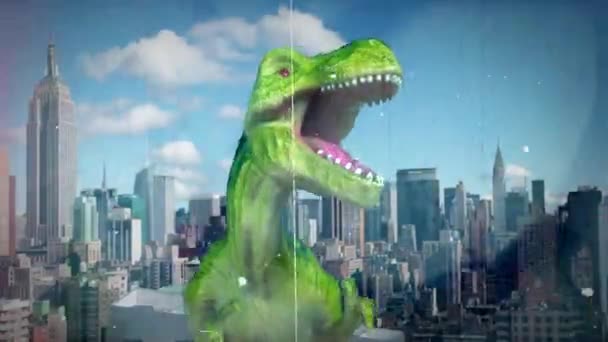 Filmagens de Dinossauro em Nova York — Vídeo de Stock