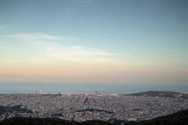 Barcelona Záběr Bunkrů Carmel Nabízí Úžasný Panoramatický Výhled Panorama Města — Stock fotografie