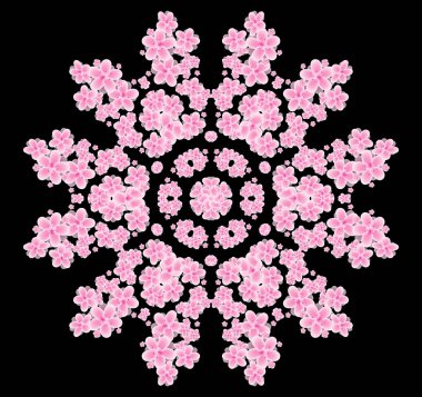 kiraz çiçeği desen illüstrasyon