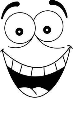 Beyaz yüzünde mutlu çizgi film