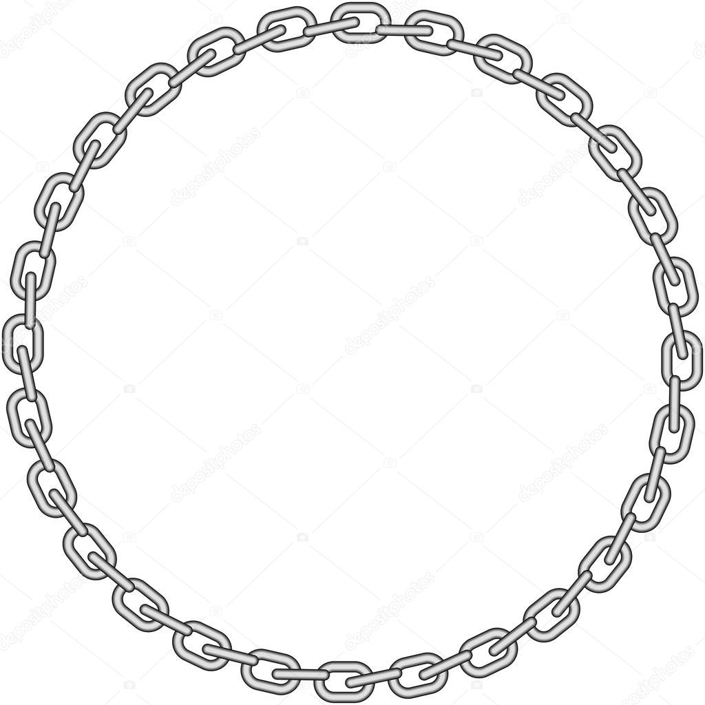 Chain circel Frame on white