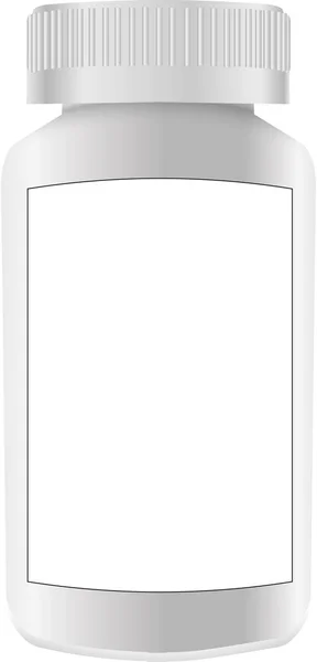 Branco Pílula Garrafa Ilustração Branco — Fotografia de Stock