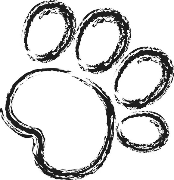 Svarta Djur Paw Print — Stockfoto