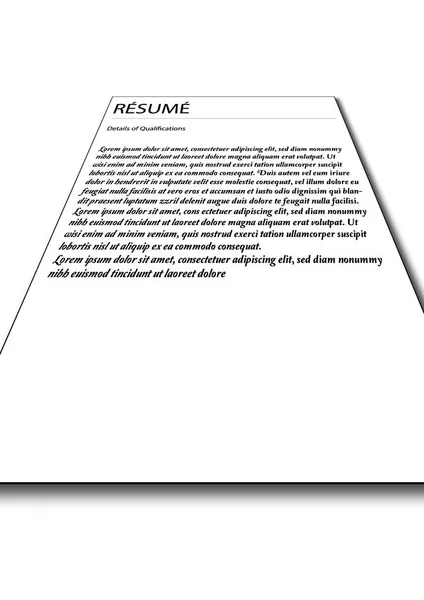 Resume Illustration Blank Background — Stock Photo, Image