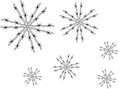 Kar tanesi dikenli tel illüstrasyon